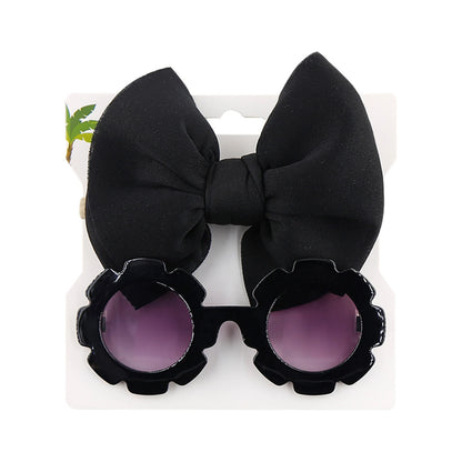 Flower Shape Sunglasses Bow Headband
