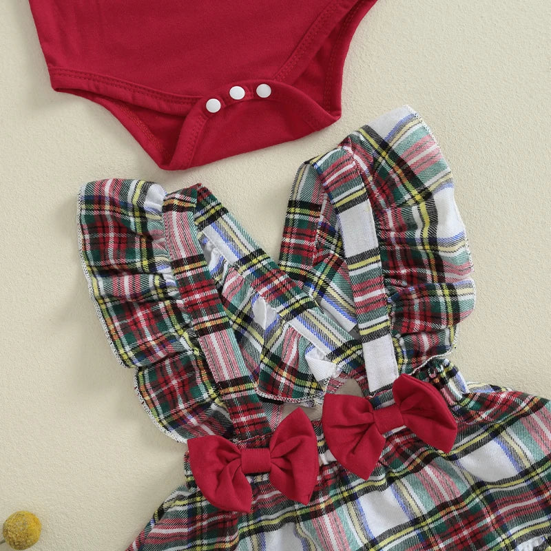Plaid Suspender Skirt Headband Sets