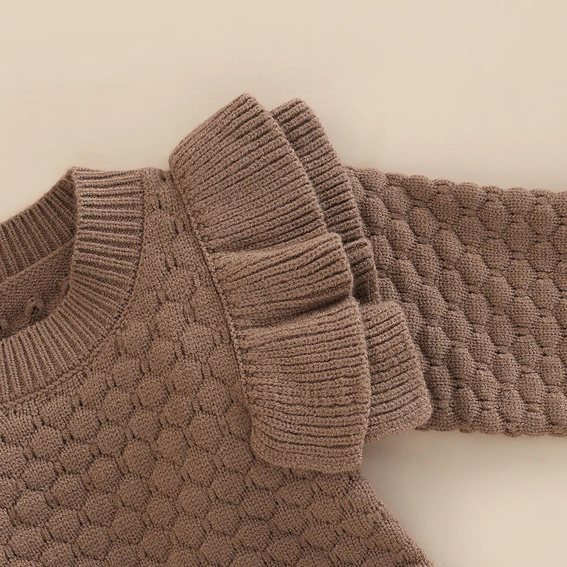 Knit Ruffle Warm Long Sleeve Bodysuit
