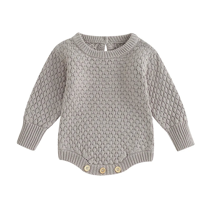 Solid Color Knitted Sweater Bodysuit