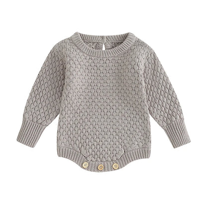 Solid Color Knitted Sweater Bodysuit