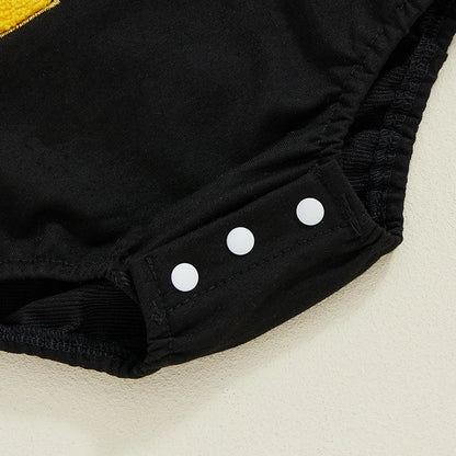 Letter Embroidery Long Sleeve Bodysuits