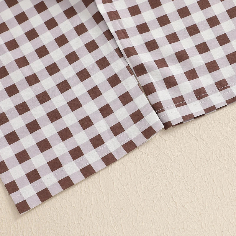 Duck T-shirt with Plaid Pants Clothing Set