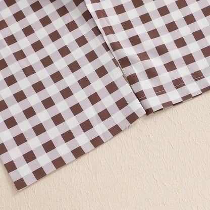 Duck T-shirt with Plaid Pants Clothing Set