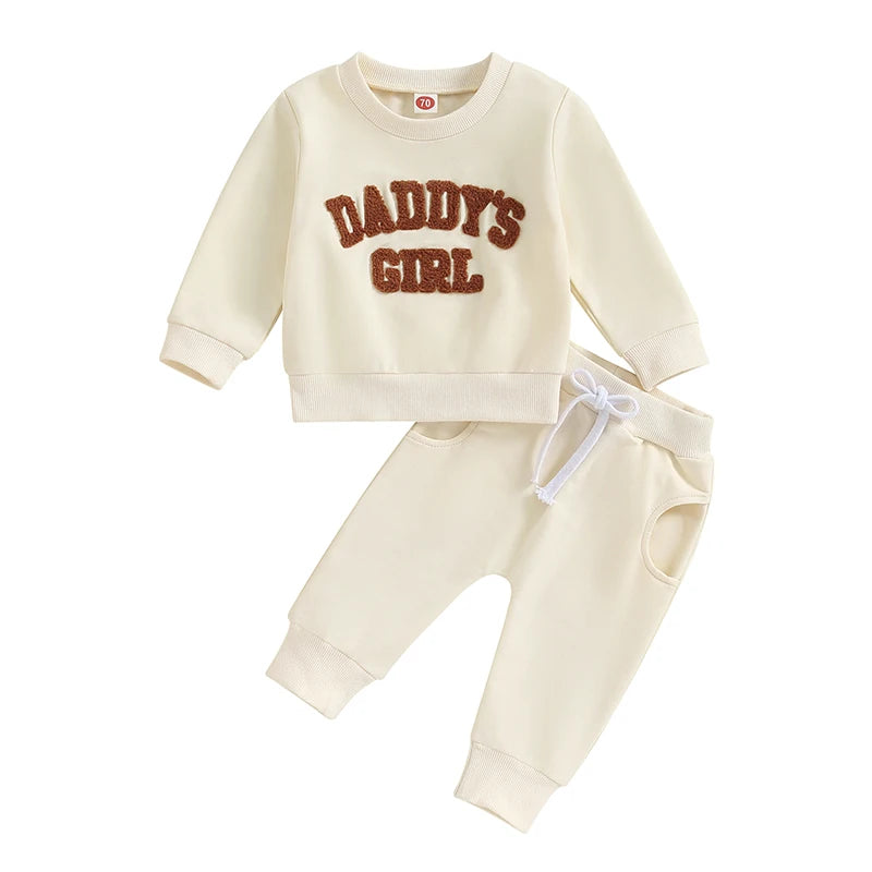 Letter Print Sweatshirt Long Pant Set