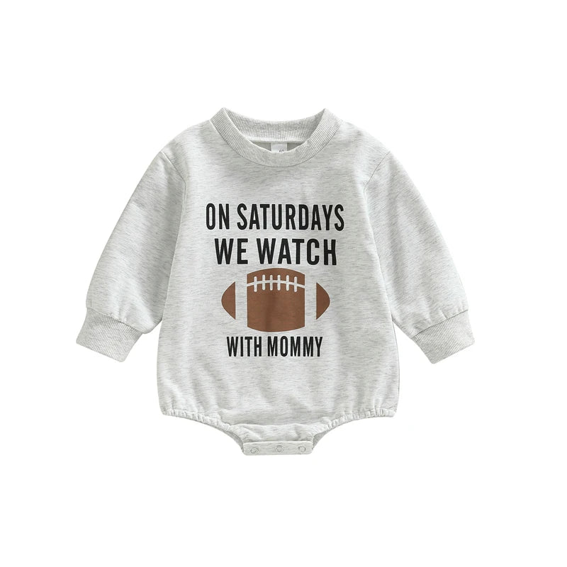 Rugby Letters Print Long Sleeve Bodysuit