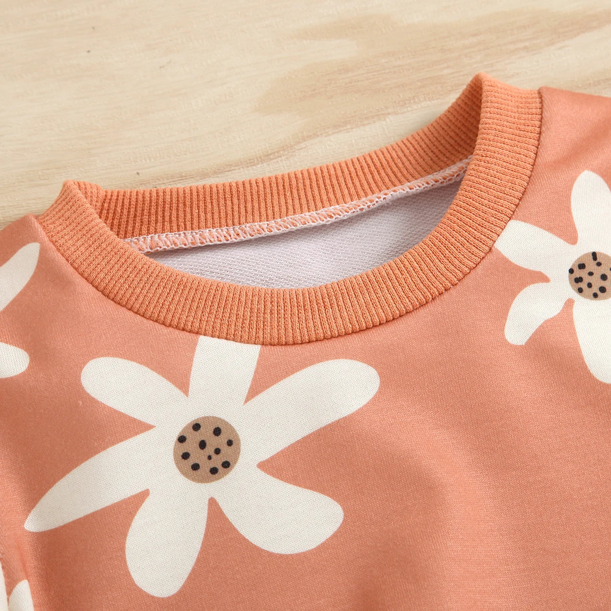Flower Long Sleeve Tops Long Pants Set