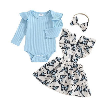 Baby Girls Ruffled Trim Overalls Skirt
