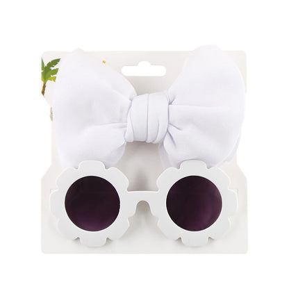 Flower Shape Sunglasses Bow Headband