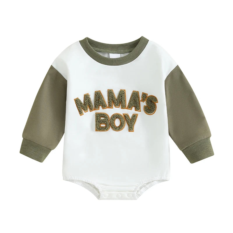 Letter Pattern Long Sleeve Bodysuit