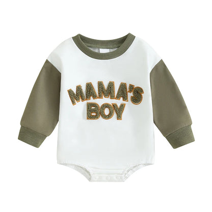 Letter Pattern Long Sleeve Bodysuit