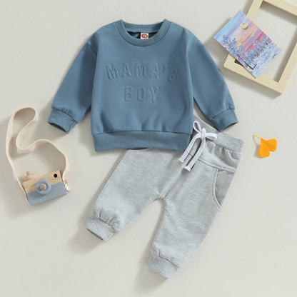 Sweatshirts Tops Elastic Waist Pants Set
