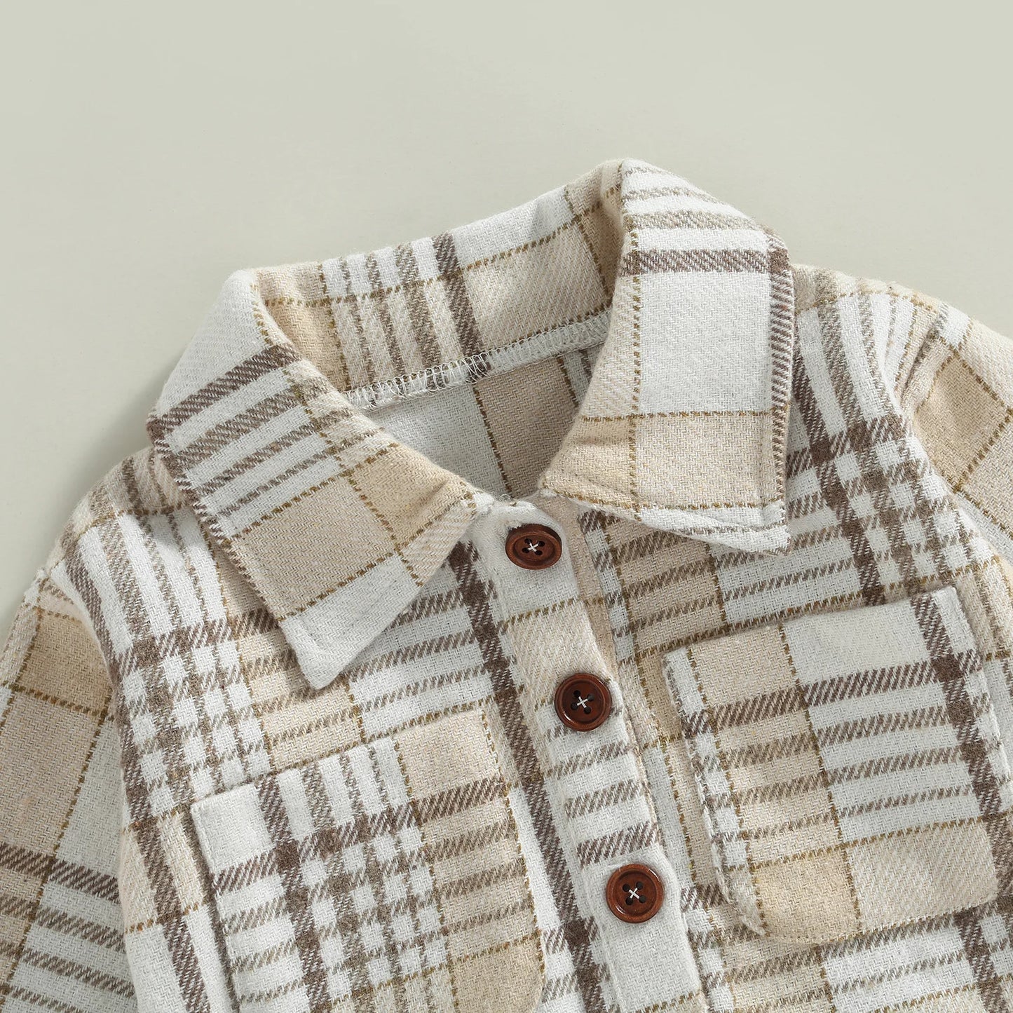 Vintage Plaid Pattern Bodysuit with Pockets