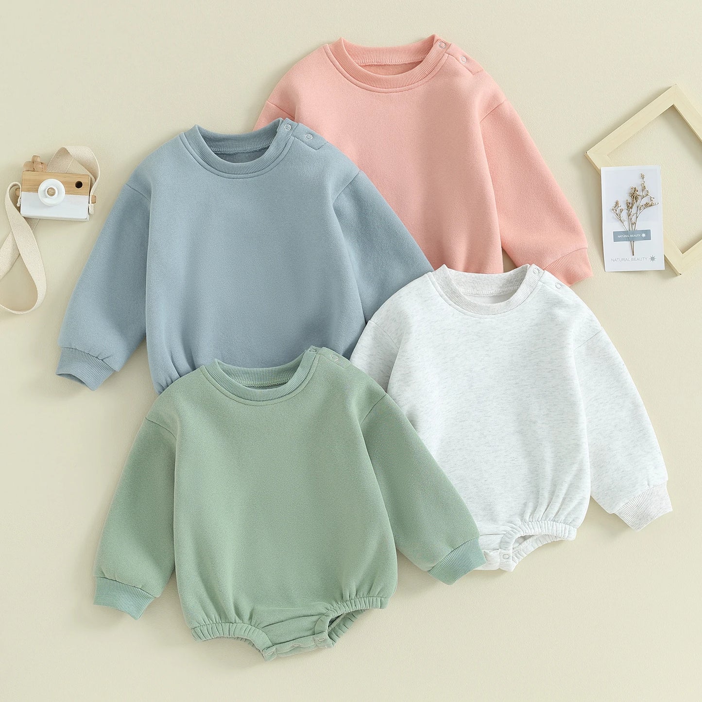 Fleece Solid Color Bubble Bodysuit