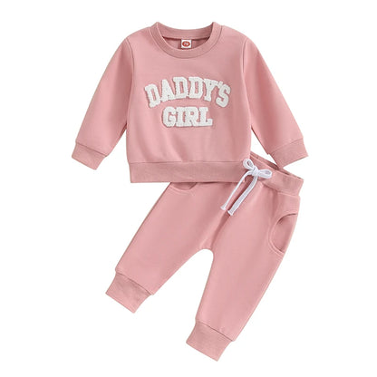 Letter Print Sweatshirt Long Pant Set