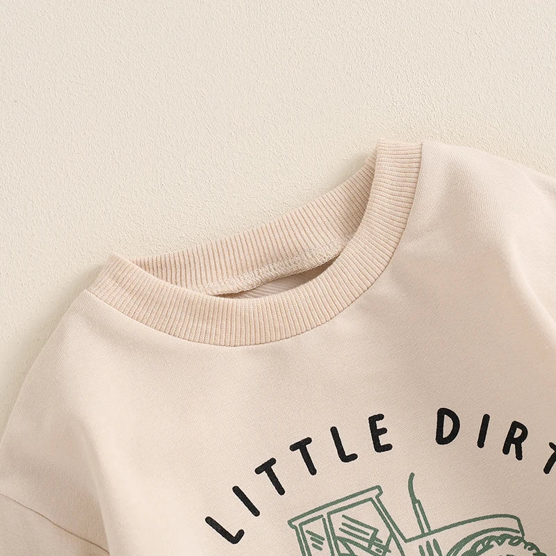 “A Little Dirt Never Hurt” Toddler Outfit – Cozy Top & Jogger Set