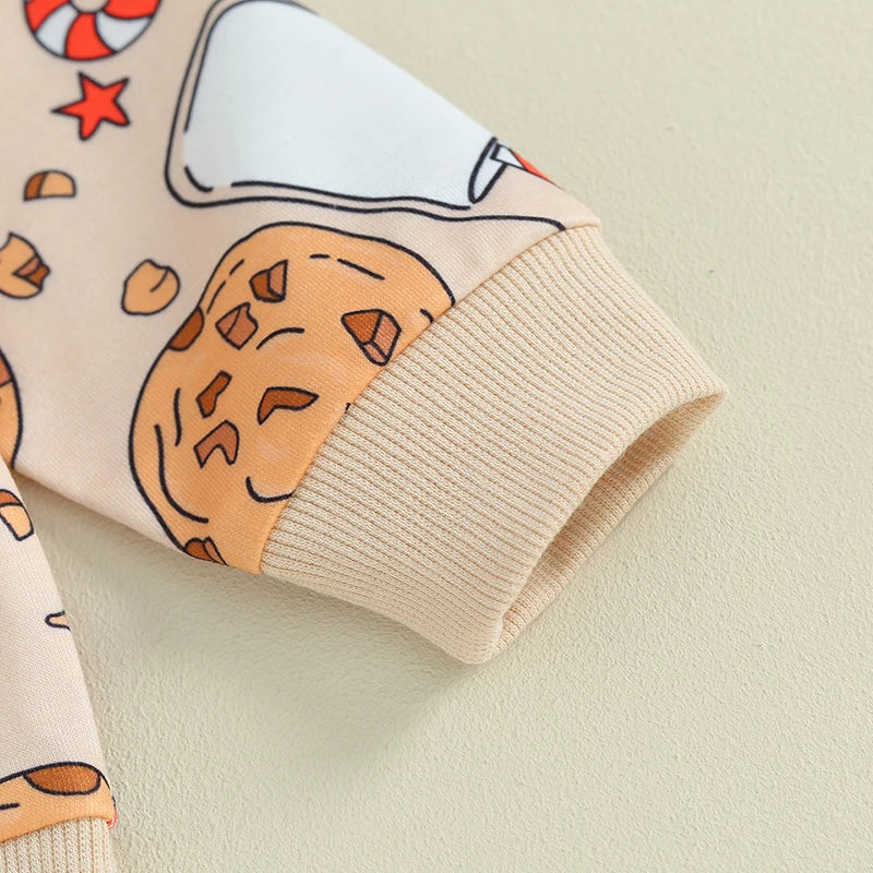 Cookie Cane Sweatshirt Elastic Pants Set