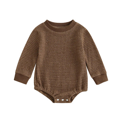 Solid Long Sleeve Crew Neck Bodysuit