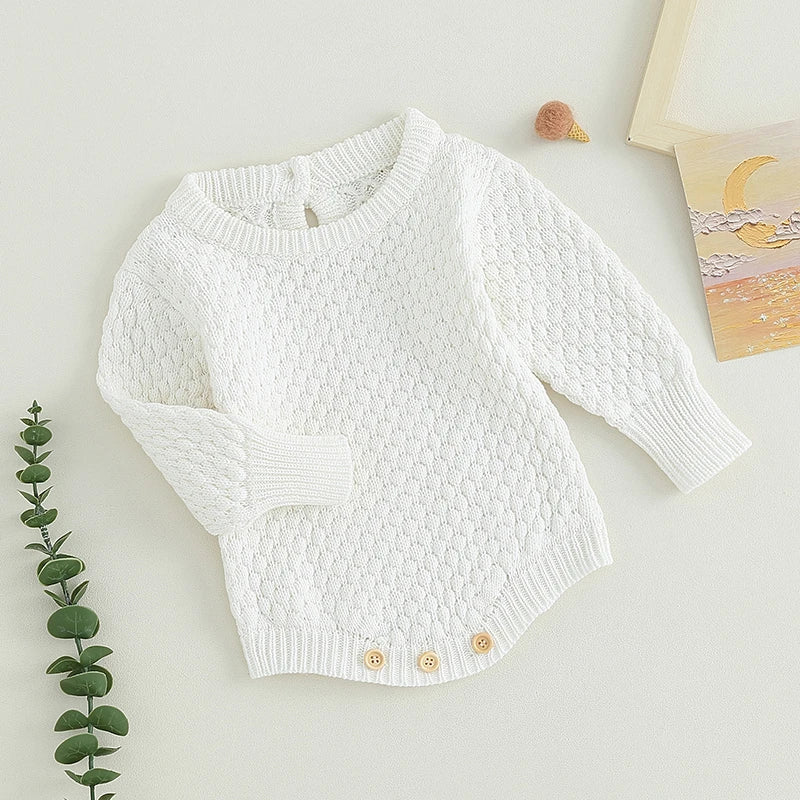 Solid Color Knitted Sweater Bodysuit