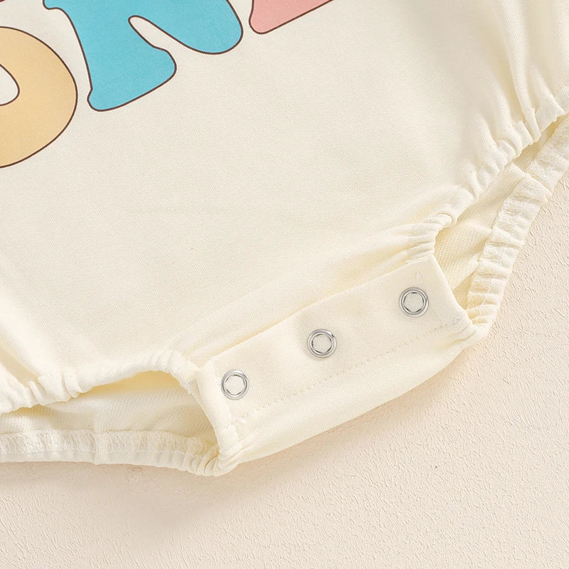Half 1st Birthday Letter Print Long Sleeve Bodysuits