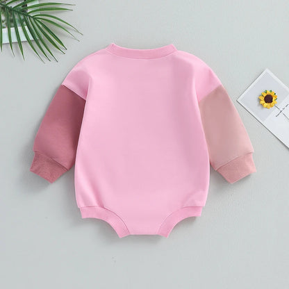 Floral Letter Print Long Sleeve Bodysuit