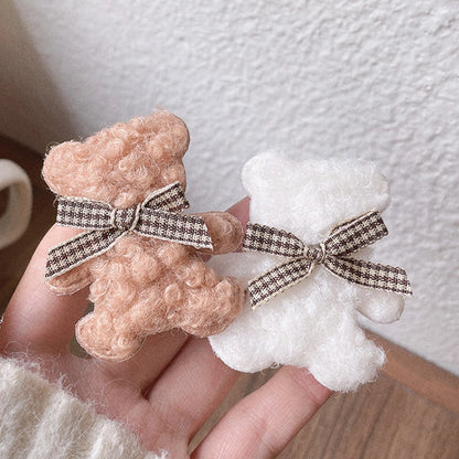9PCS Cartoon Bear Bowknot Barrettes for Girls