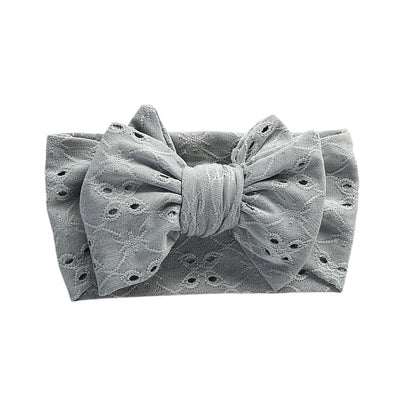 Embroidered Lace Hollow Hole Stretch Bow Headband