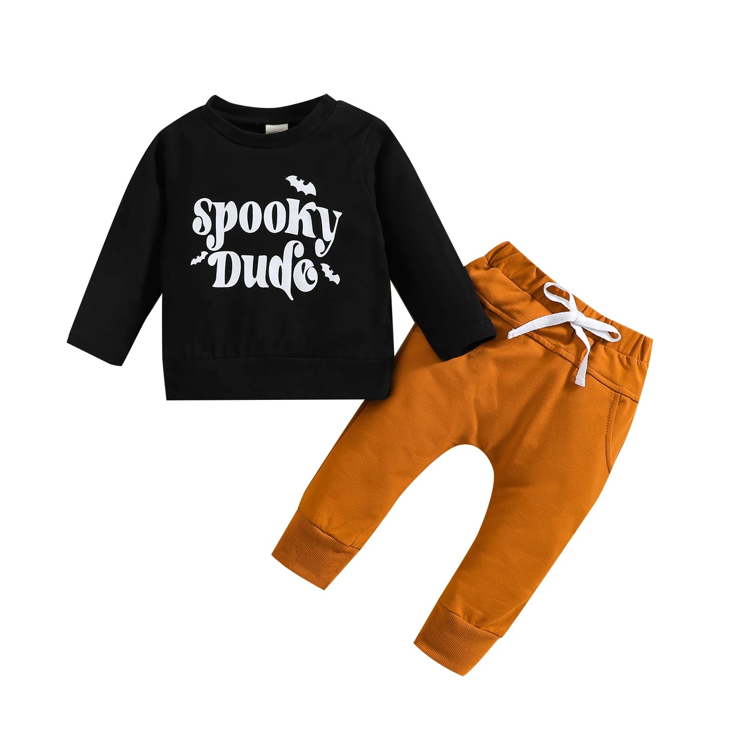 Crew Neck Letters/Skeleton Print T-shirt with Pants