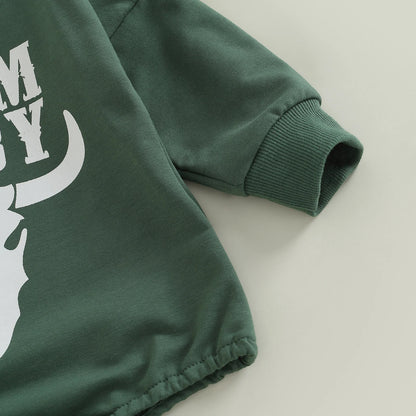 Cow Print Long Sleeve Round Neck Bodysuit