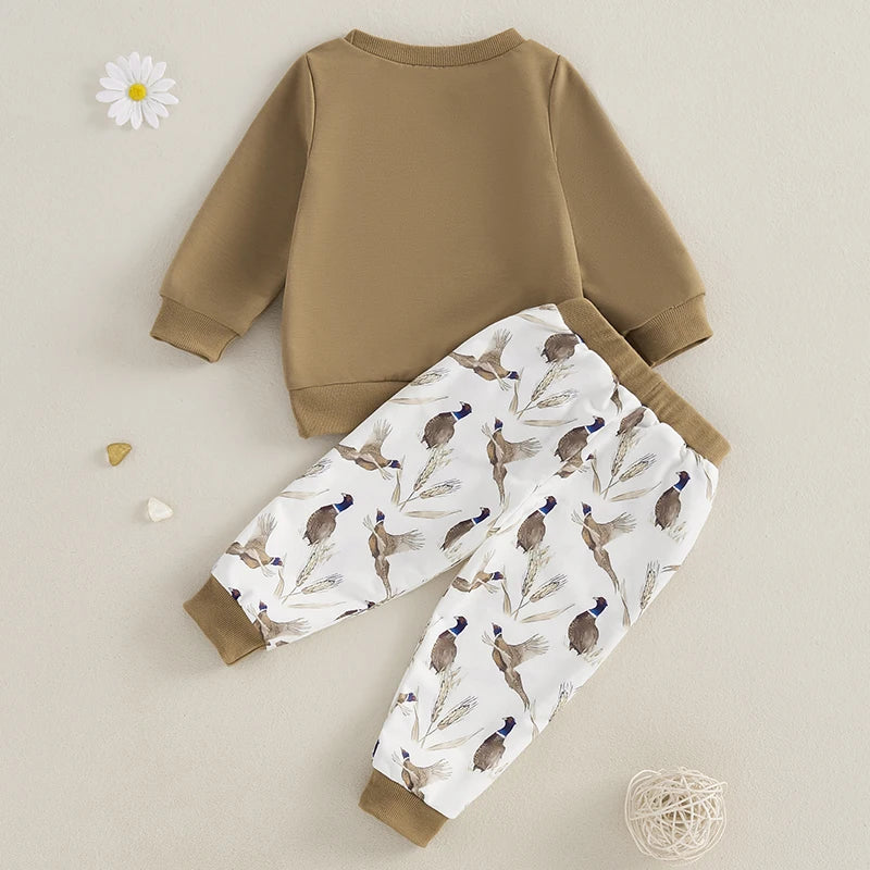 Sweatshirt Elastic Waist Pants with Pockets