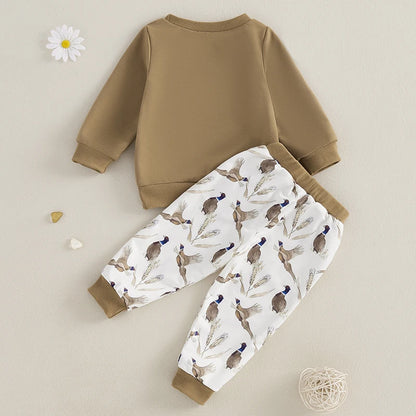 Sweatshirt Elastic Waist Pants with Pockets