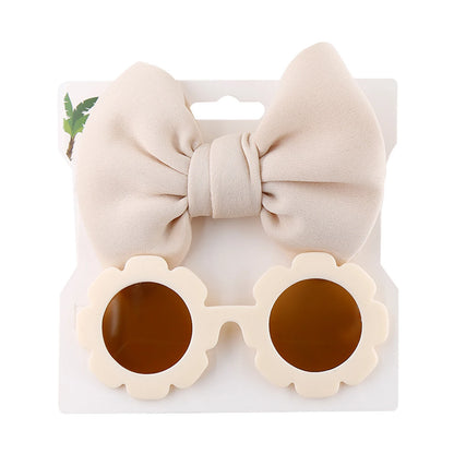 Flower Shape Sunglasses Bow Headband
