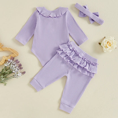 Romper with Patchwork Pants and Bowknot Set