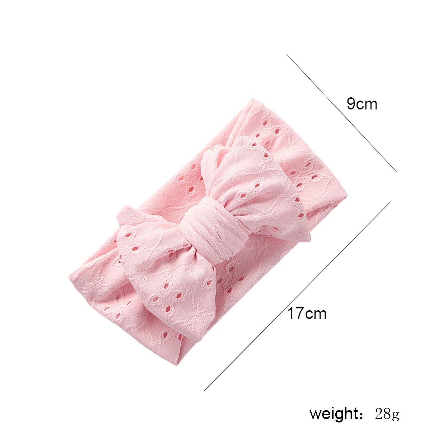 Embroidered Lace Hollow Hole Stretch Bow Headband