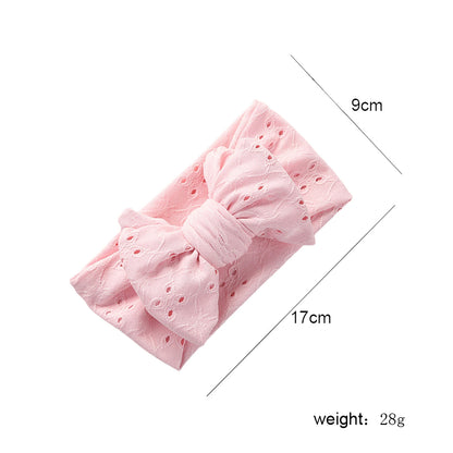 Embroidered Lace Hollow Hole Stretch Bow Headband