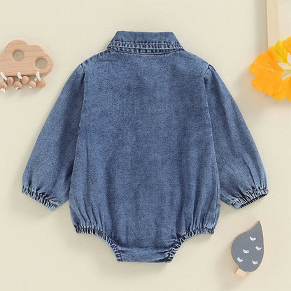 Long Sleeve Lapel Collar Solid Color Bodysuit