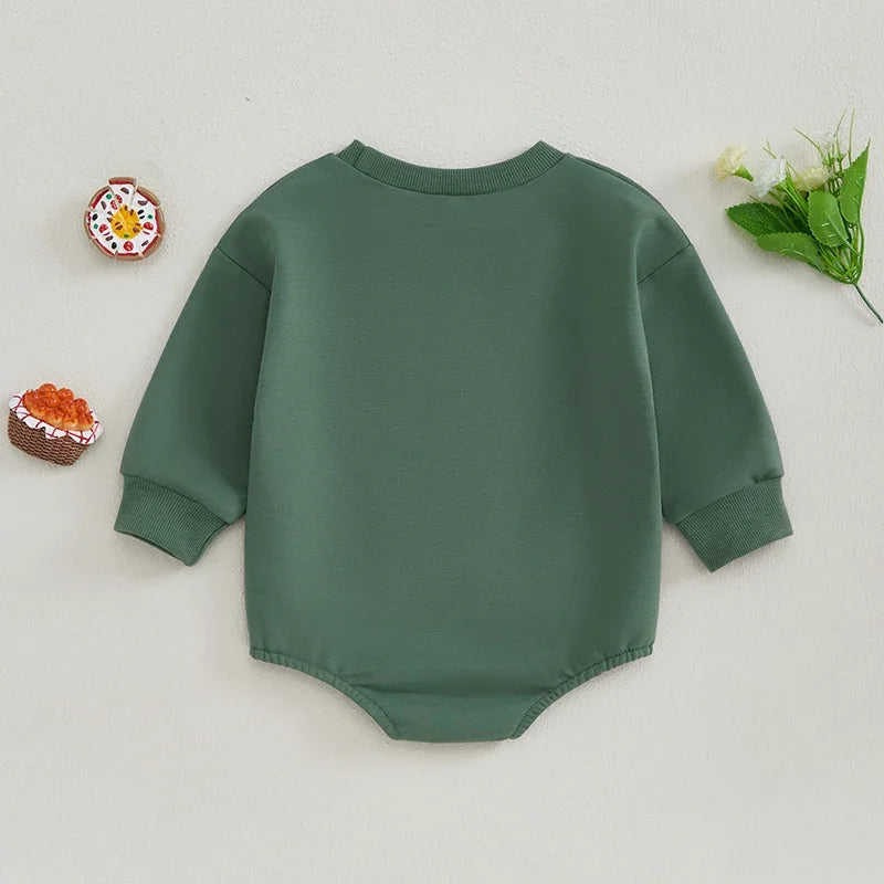 Letter Cartoon Print Long Sleeve Bodysuits
