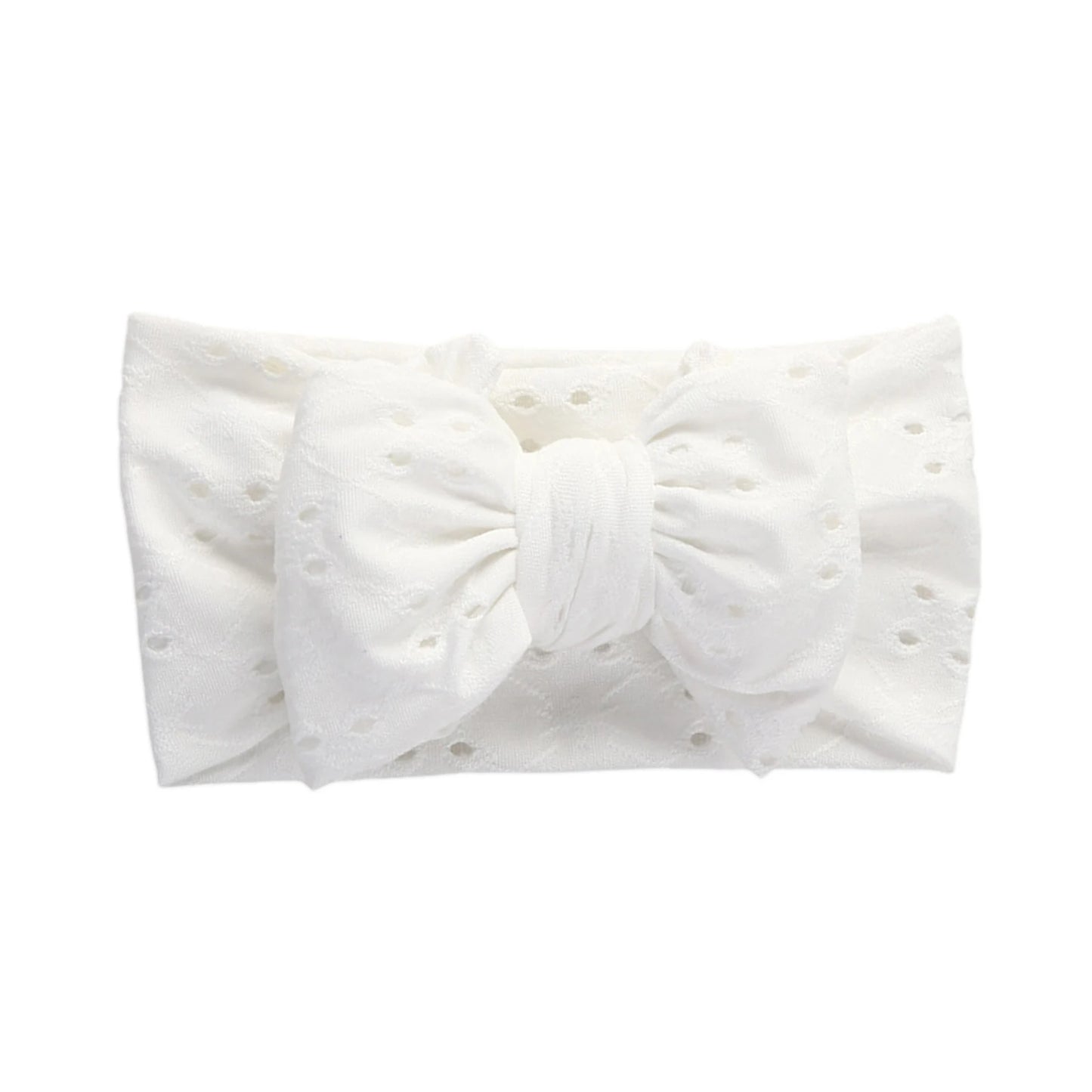 Embroidered Lace Hollow Hole Stretch Bow Headband