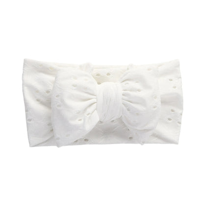 Embroidered Lace Hollow Hole Stretch Bow Headband