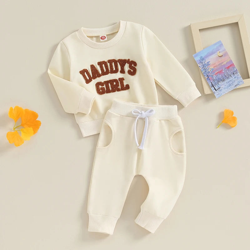 Letter Print Sweatshirt Long Pant Set