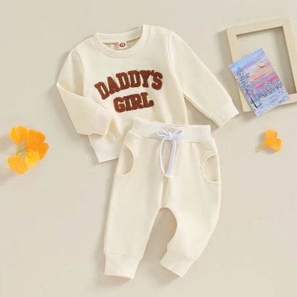 Letter Print Sweatshirt Long Pant Set