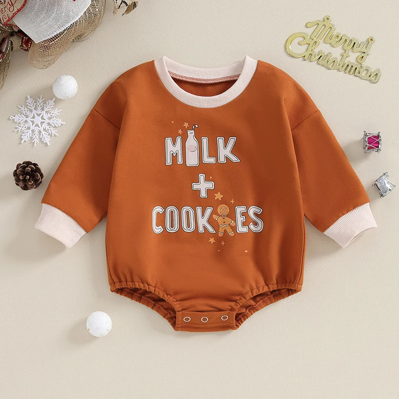 Crew Neck Letters Tree Print Fall Bodysuit