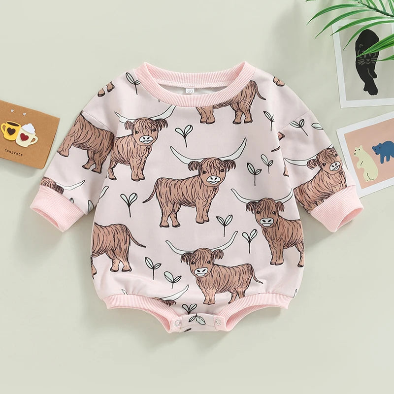 Print Casual Fall Baby Bodysuit