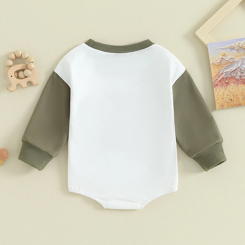 Letter Pattern Long Sleeve Bodysuit