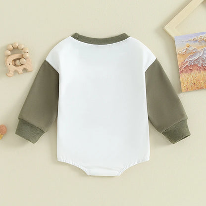 Letter Pattern Long Sleeve Bodysuit