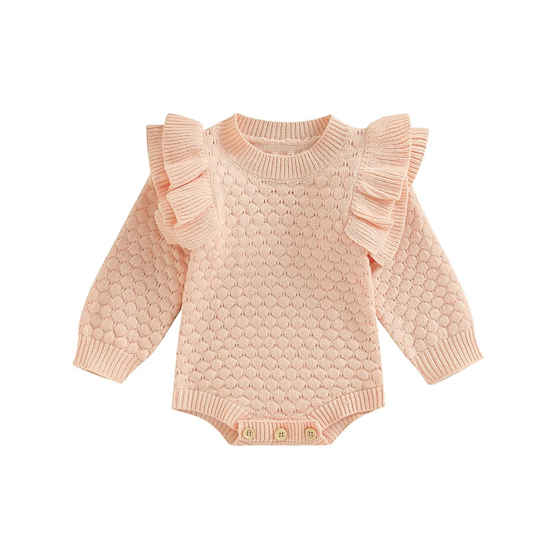 Knit Ruffle Warm Long Sleeve Bodysuit