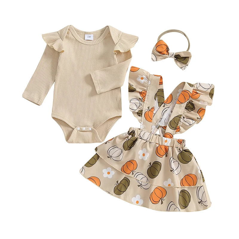 Baby Girls Ruffled Trim Overalls Skirt