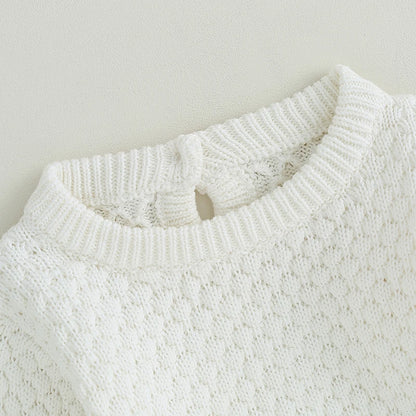 Solid Color Knitted Sweater Bodysuit