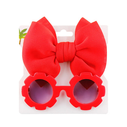 Flower Shape Sunglasses Bow Headband