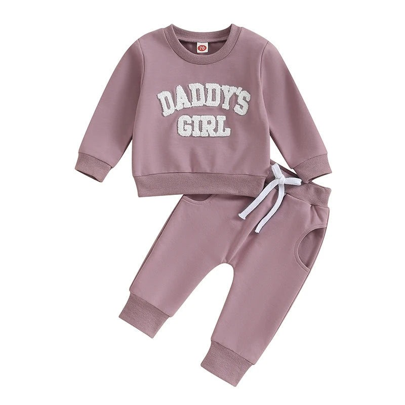 Letter Print Sweatshirt Long Pant Set